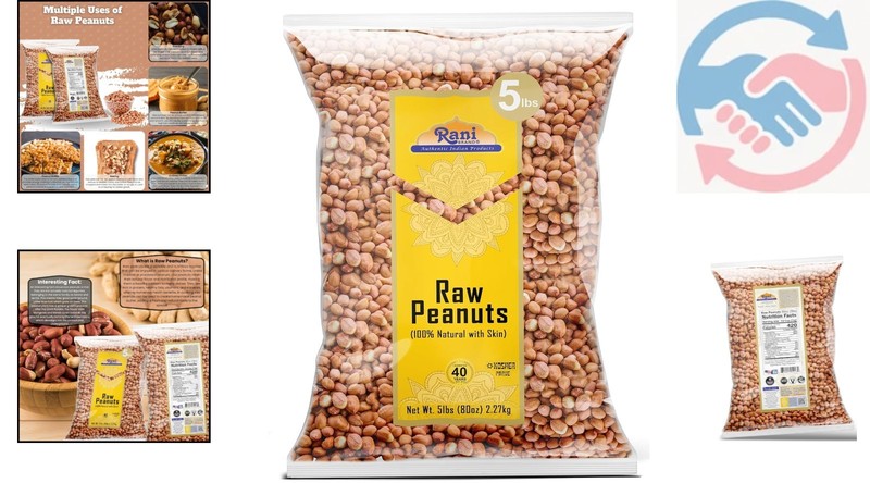 5lbs Rani Spanish Grade Raw Peanuts - Perfect for Nutritious Snacking & Cooking gallery