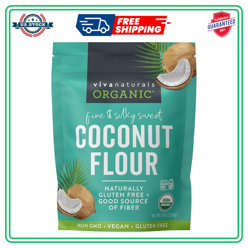 Organic Coconut Flour (4 lbs) Gluten Free Flour Substitute for Keto, Paleo …