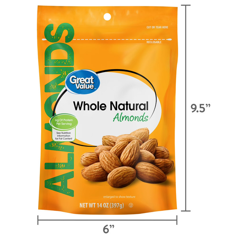 Great Value Whole Natural Almonds, 14 oz gallery