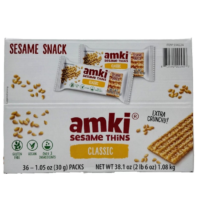 Amki Sesame Thins Classic, 36 x 1.05oz (30g) Packs-Free Shipping-Expiration 2027 gallery