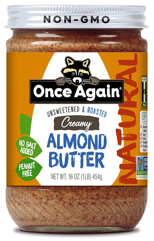 Natural Creamy Roasted Almond Butter, Unsweetened and Salt-Free 16 Ounce