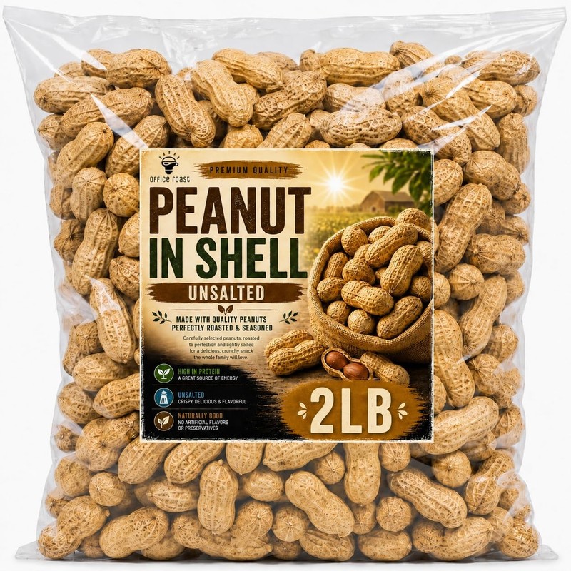 Roasted Unsalted Peanuts 2 LB Bulk Whole Natural Snack Healthy Portable
