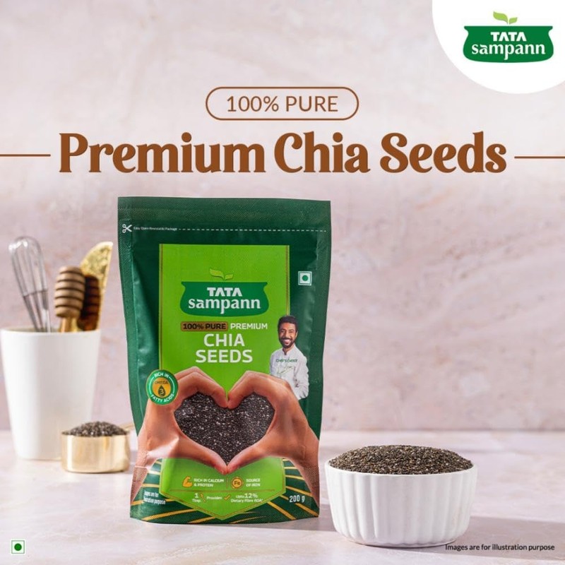 Tata Sampann Chia Seeds 200g | Omega-3, Calcium, Protein | Fiber-Rich Superfood gallery