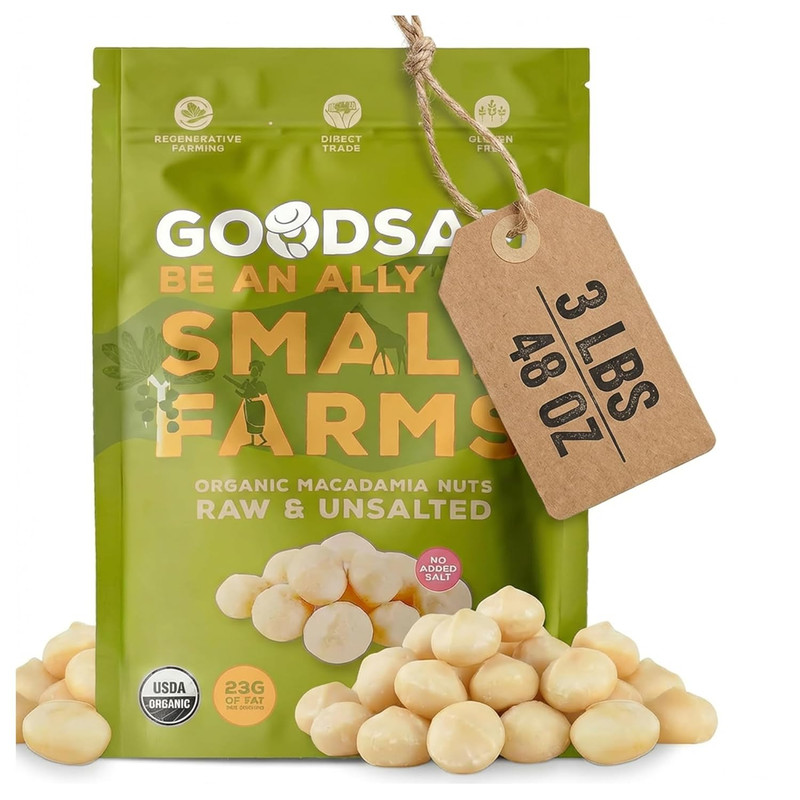 Small Farms Organic Raw Macadamia Nuts 1.5Lb | Creamy & Buttery | One Ingredient gallery