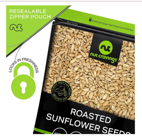 Nut Cravings Roasted Sunflower Seeds – Unsalted, No Shell, All Natural, Kosher gallery