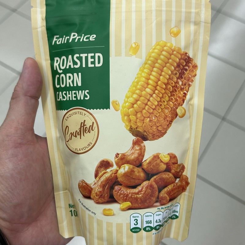 Roasted Corn Cashews Exquisitely Crafted Flavor 100g (2 Packages)