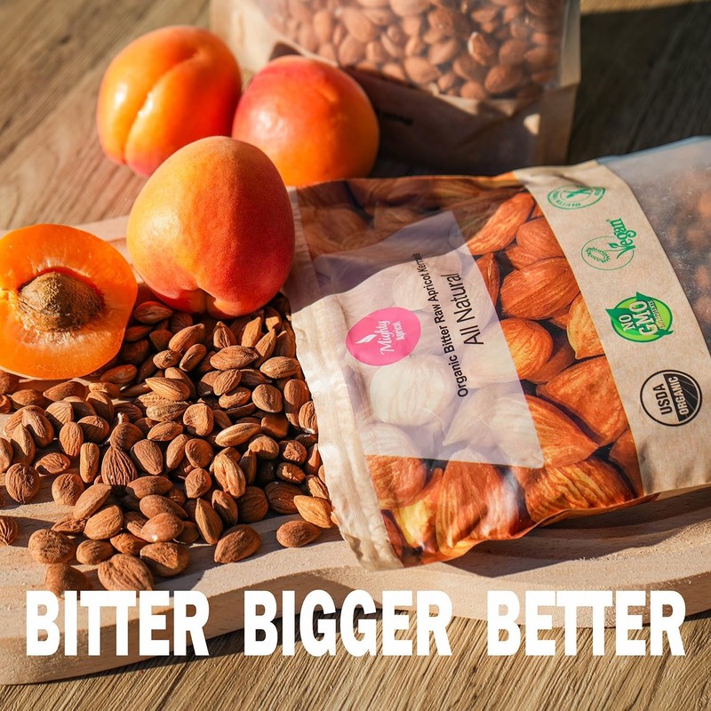 Natural Bitter Apricot Kernels 16oz - No Preservatives, Organic Goodness gallery