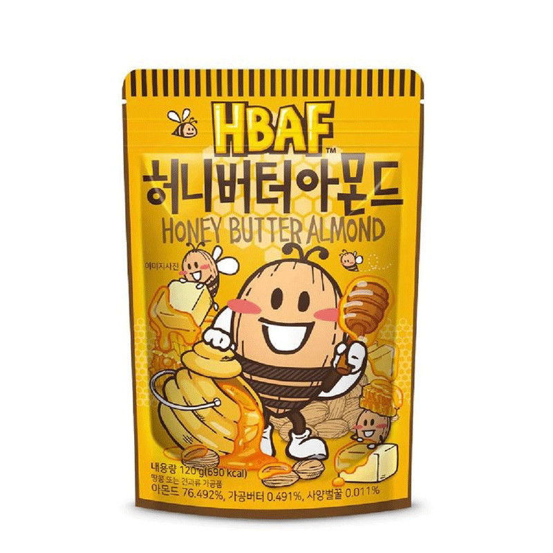 HBAF 3-Flavor Almond Snack Set | Honey Butter, Buldak, Cookies & Cream | 120g×3 gallery