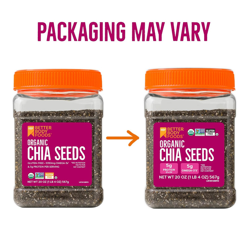Betterbody Foods Organic Chia Seeds with Omega-3, Non-Gmo, Gluten Free, Keto Die gallery