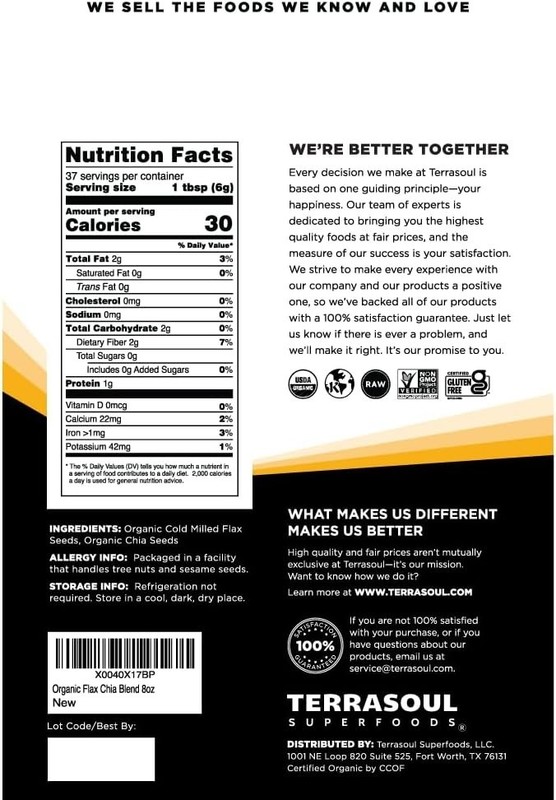 Organic Flax Chia Blend, 8 oz - Cold Milled Flax | Chia Seeds | Superseed Boo... gallery