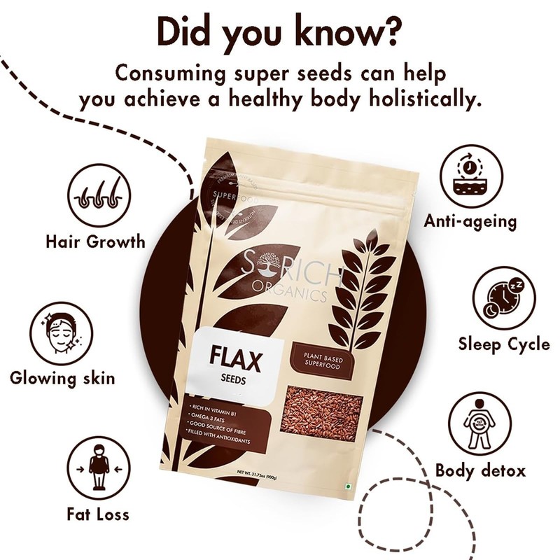 Sorich Organics Flax Seeds 900g | Alsi Seeds, Hair Growth, Raw & Nutrient-Rich gallery