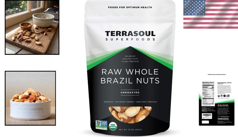 Organic Brazil Nuts, 16oz - Raw & Rich in Selenium gallery