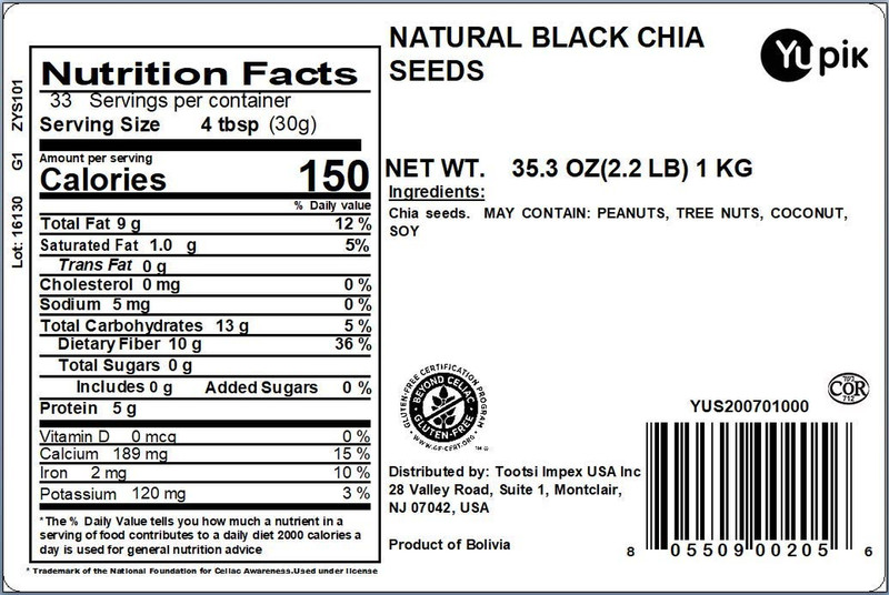 Raw Black Chia Seeds, 2.2 Lb (35.2 Oz), Gluten-Free, Kosher, Vegan, Natural Seed gallery