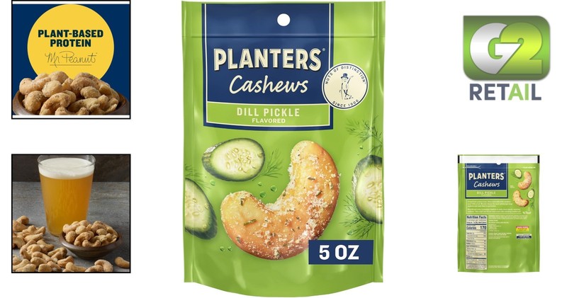 Plant-Based Dill Pickle Cashews - 5 Oz Snack Packs Perfect for Parties gallery
