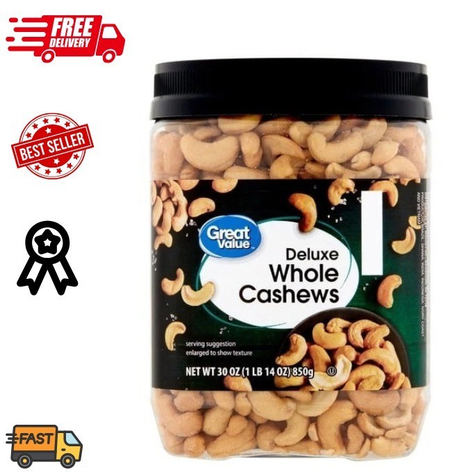 Great Value Deluxe Whole Cashews, 30 oz. (New) Free Shipping