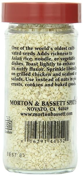 Morton & Bassett Sesame Seeds, 2.4oz Jar, Pack of 3, All-Natural Seasoning gallery