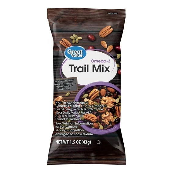 Great Value Omega-3 Trail Mix Snack Packs Nuts Dried Fruit 1.5oz 8 Count gallery