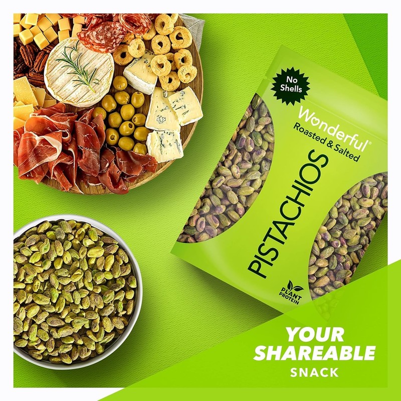 Wonderful Pistachios, No Shells, Roasted & Salted Nuts, 24 Ounce (Pack of 2) gallery