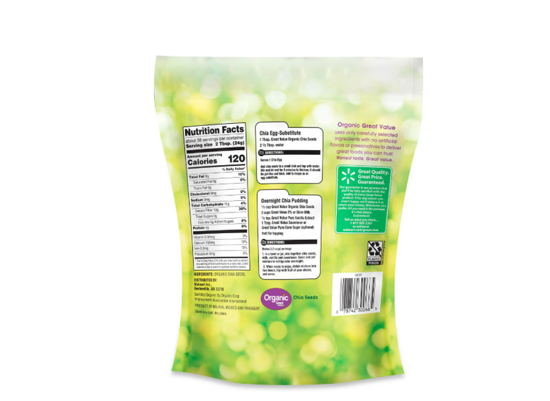 Great Value Organic Chia Seeds 32 oz each (pack of 2) USDA Organic, Gluten-Free gallery