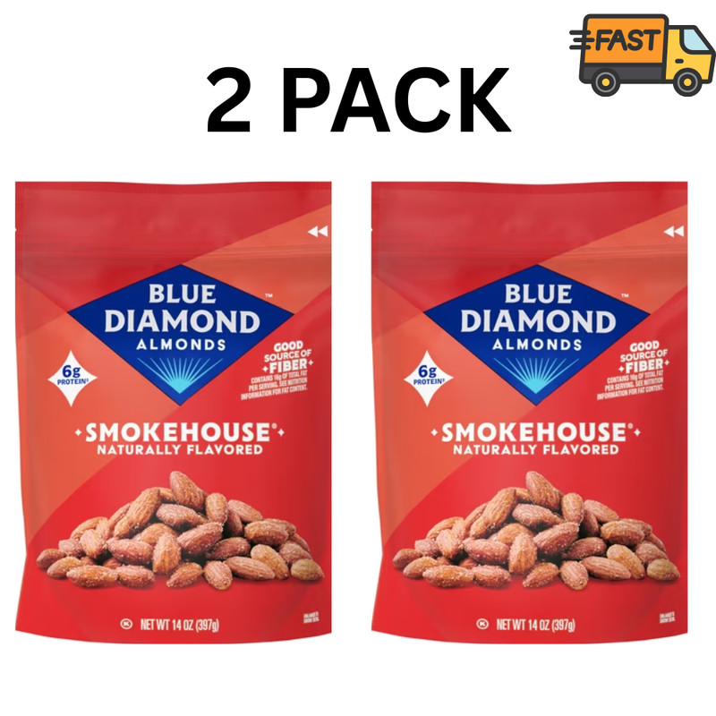 Blue Diamond Smokehouse Flavored Almonds 14 Oz Pack of 2