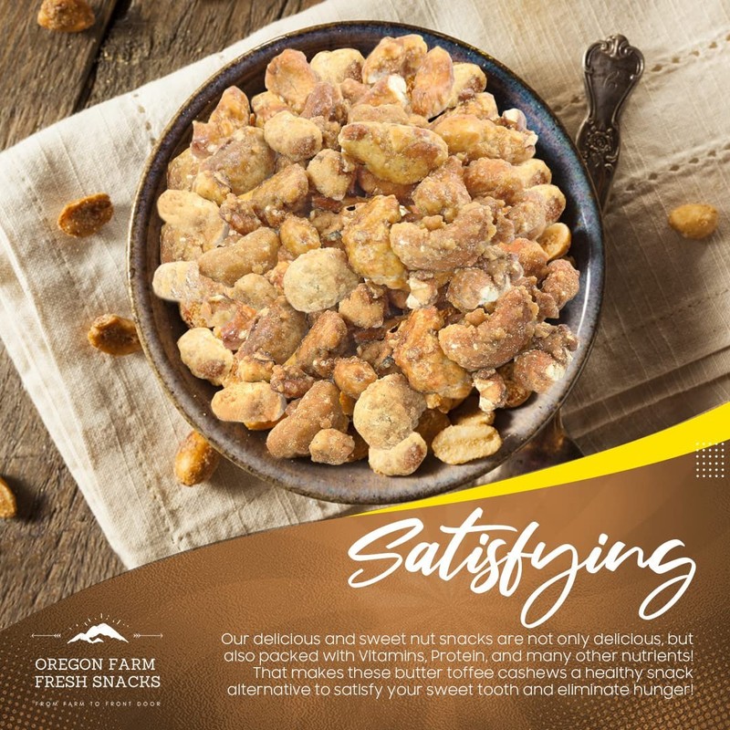 Oregon Farm Fresh Snacks Butter Toffee Cashews – Butter Toffee Coated Cashew ... gallery