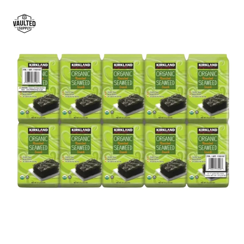 Kirkland Signature Organic Roasted Seaweed Snack, 0.6 Ounce 2 bundle 20 packs gallery