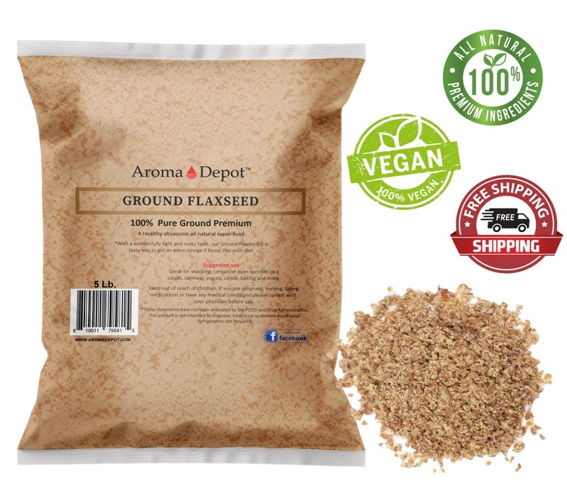 5lb GROUND Brown Flax Seed Omega-3 Non-GMO Linaza Raw 80 oz. Flaxseed POWDER