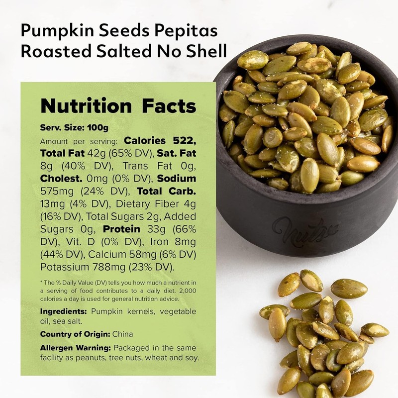Pumpkin Seeds (Pepitas) | Roasted and Salted | No Shell | (3 LB) gallery