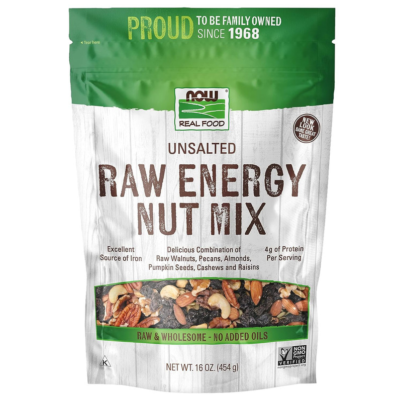 , Raw Energy Nut Mix, Unsalted Mix of Raisins, Walnuts, Peacans, Almonds, Pumpki