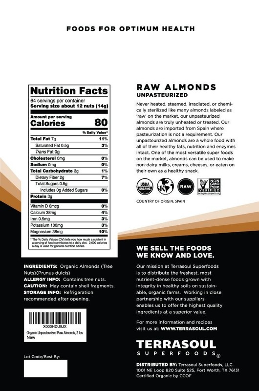 Sproutable Organic Raw Almonds 4lb - , , Kosher, Gluten-Free gallery