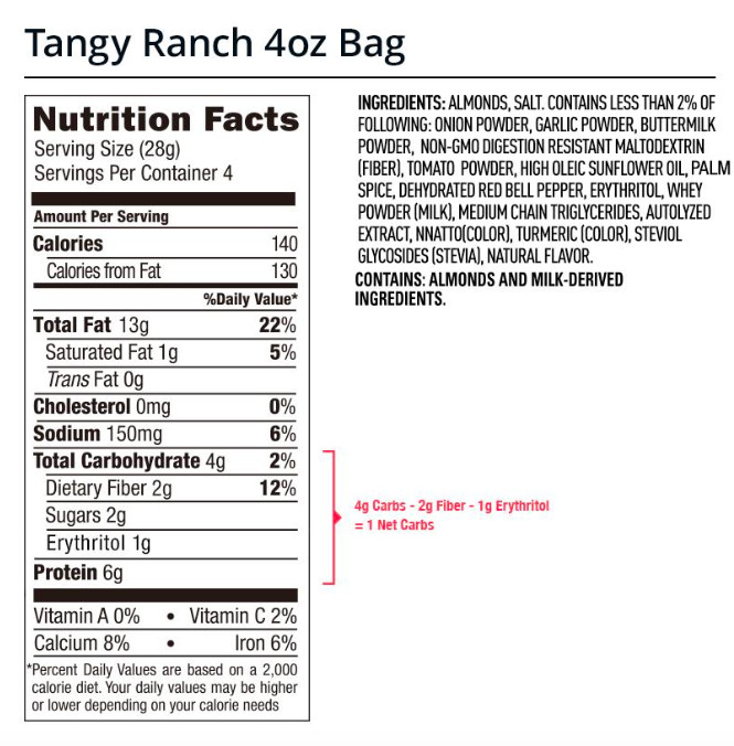 Keto snacks: Legendary low carb Tangy Ranch Seasoned Almonds 2ct. (5 carbs) gallery