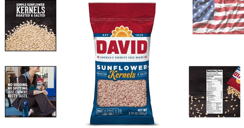 Satisfy Your Hunger with DAVID Roasted Sunflower Kernels 3.75 oz for Snacking! gallery