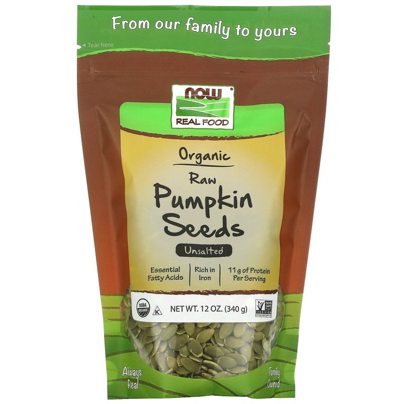 Organic, Raw Pumpkin Seeds, Unsalted, 12 oz (340 g)