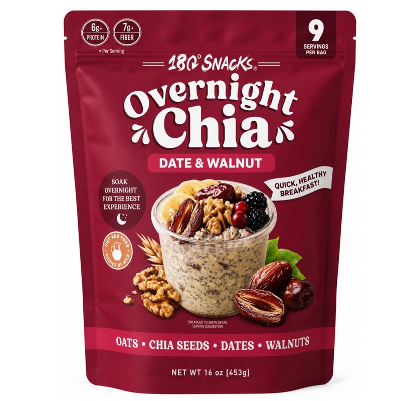 180° Snacks Overnight Chia Breakfast Mix – Ready-to-Soak Chia Oat Mix, 9 Serving gallery