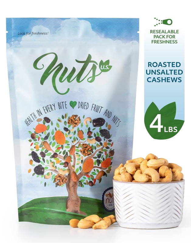 NUTS U.S. – Roasted and Unsalted Cashews | Whole Kernels (80%) and Pieces | J... gallery