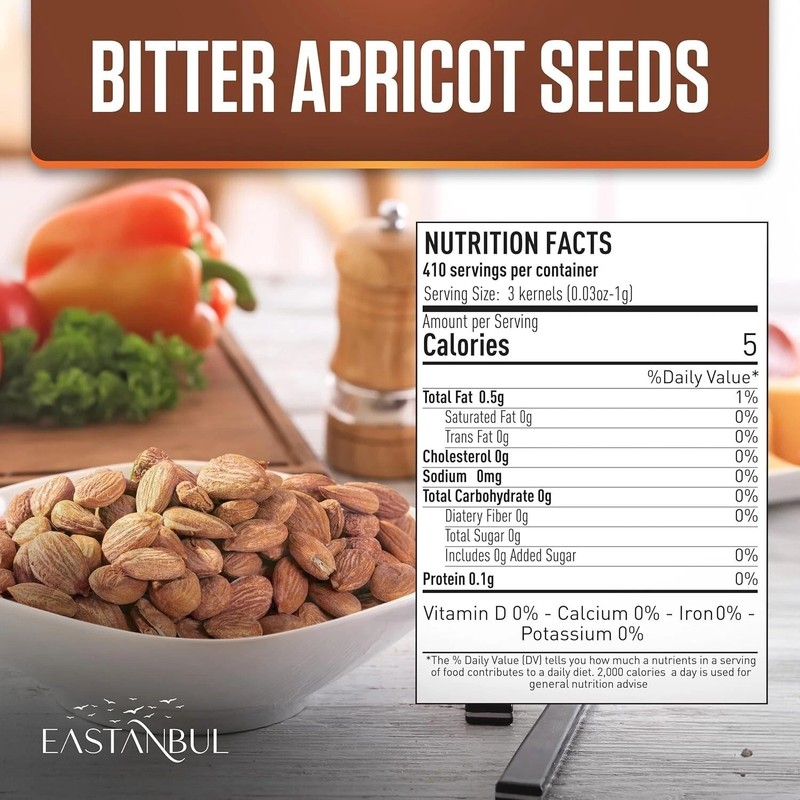 Organic Bitter Raw Apricot Kernel Premium Seeds 14oz Gluten Free Vegan USDA 1 lb gallery