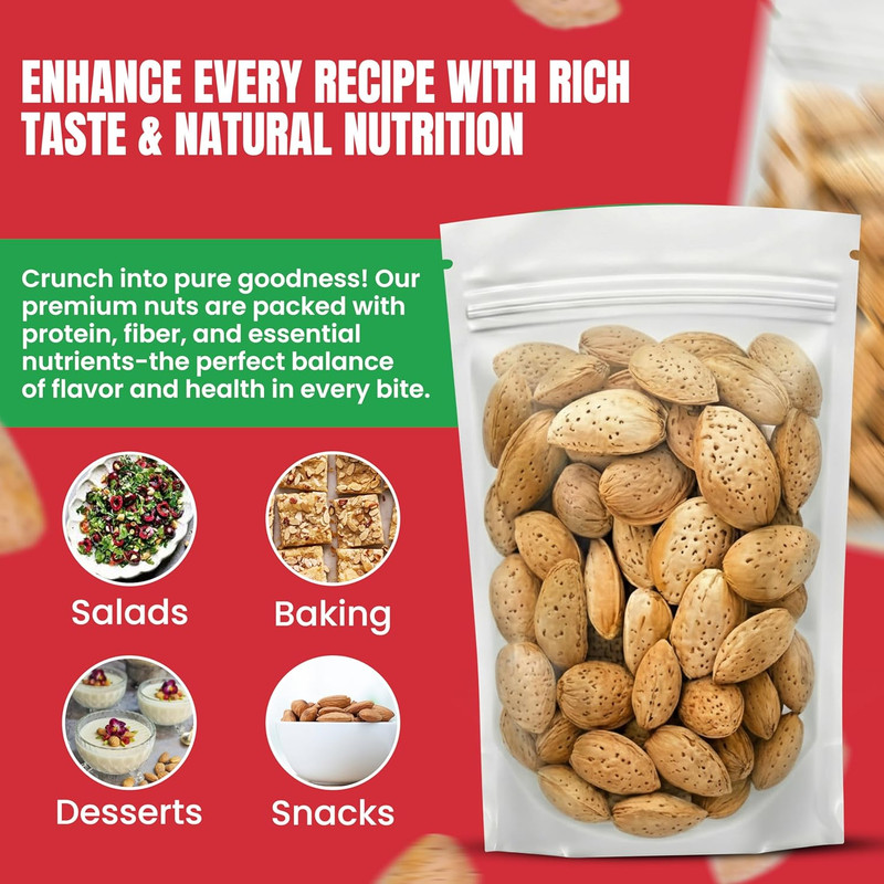 Jumbo California Almonds in Shell – 5 Lbs (80Oz) Premium Quality Kosher Raw Almo gallery