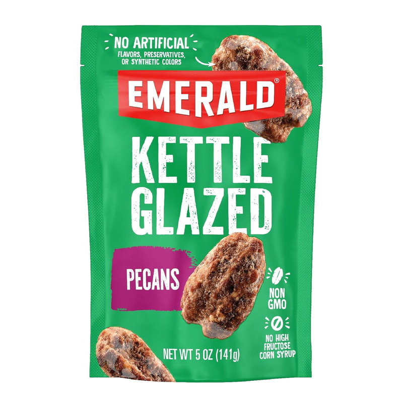 Emerald Nuts Kettle Glazed Pecans (1-Pack), 5Oz Resealable Bag, Kosher Dairy Cer