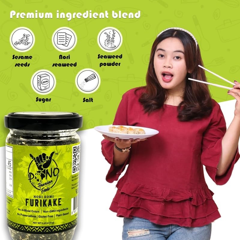 Pono Hawaiian Nori Komi Furikake Rice Seasoning Premium Ingredients - 2.5oz gallery