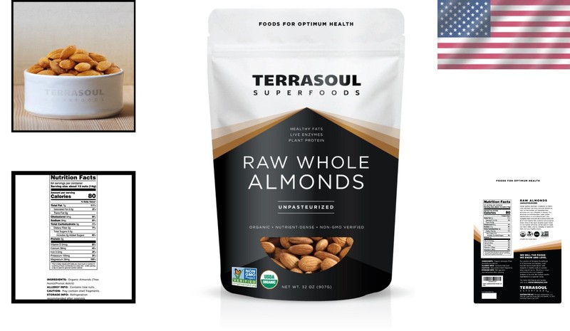 Raw Unpasteurized Organic Almonds 32 Oz – Nutritious -Friendly Snack gallery