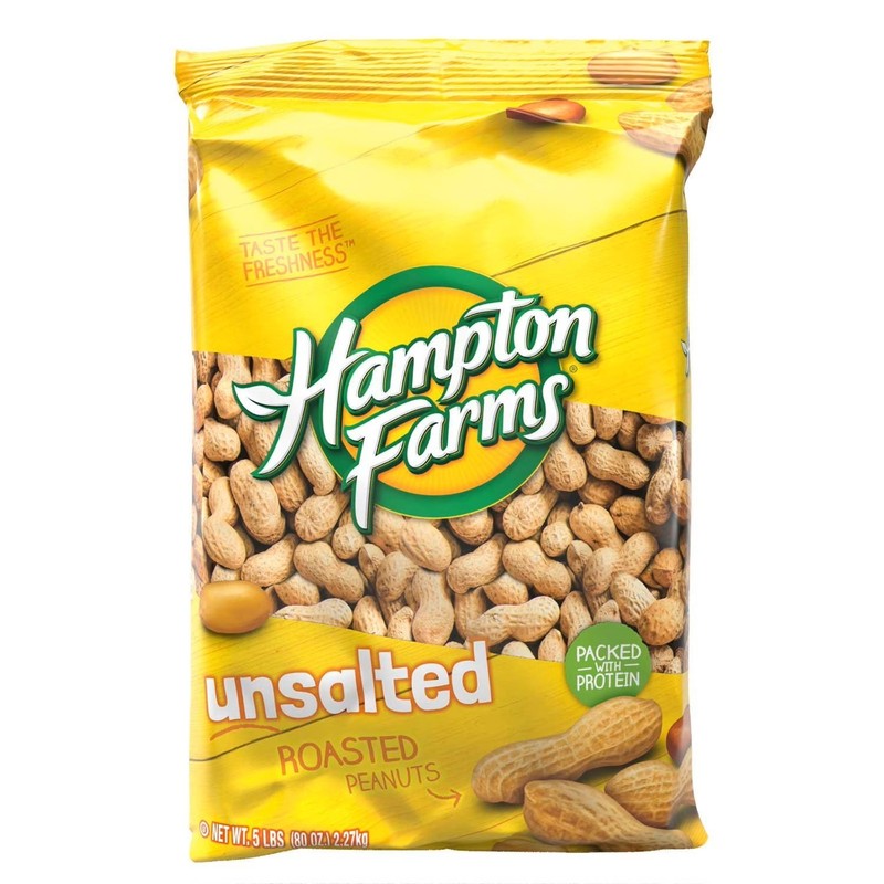 2 PACK - Hampton Farms Unsalted In-Shell Peanuts, Total 10 lbs Great Price gallery