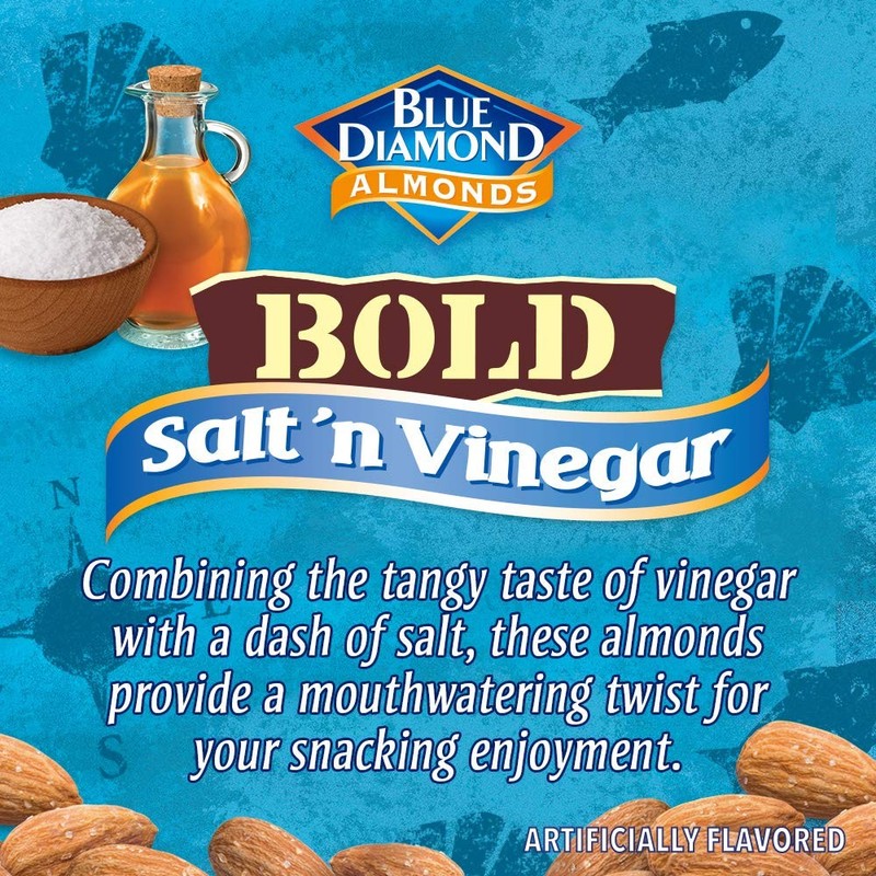 Blue Diamond Almonds Salt N' Vinegar Flavored Snack 1.5 Ounce (Pack of 24) gallery