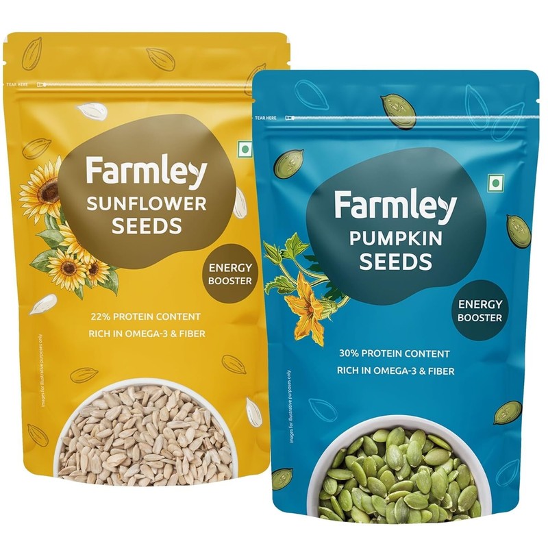 Farmley Edible Seeds Combo 400 g | Sunflower Seeds + Pumpkin Seeds | Superfood