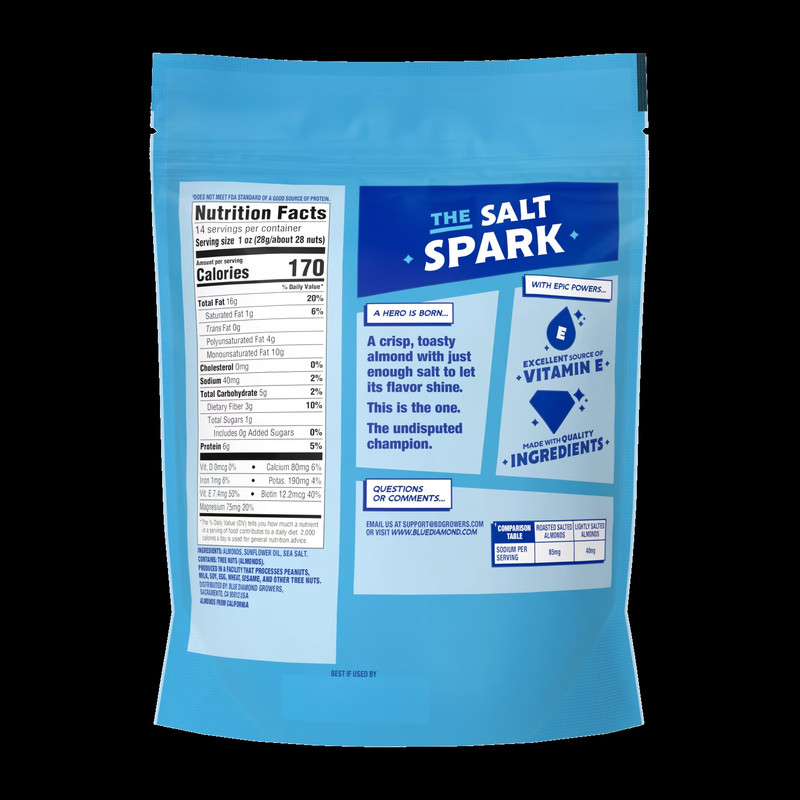 Blue Diamond Lightly Salted Almonds Low Sodium Gluten Free Snack Nuts 14 oz gallery
