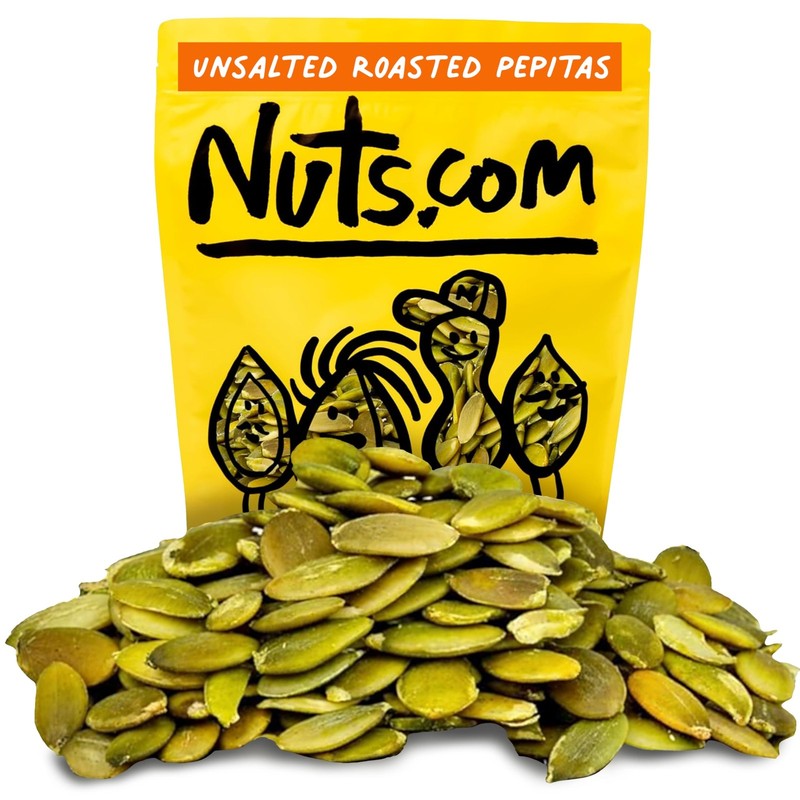 Nuts.com – Roasted Pepitas – 2 Lb Bag, Unsalted No Shell Pumpkin Seeds, Healt…