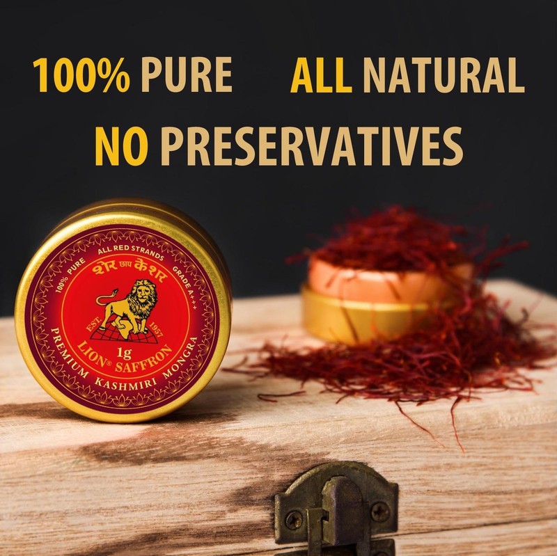 Lion Brand Kashmiri Mongra Saffron 2g |Premium Kesar | Cooking, Biryani & Sweets gallery