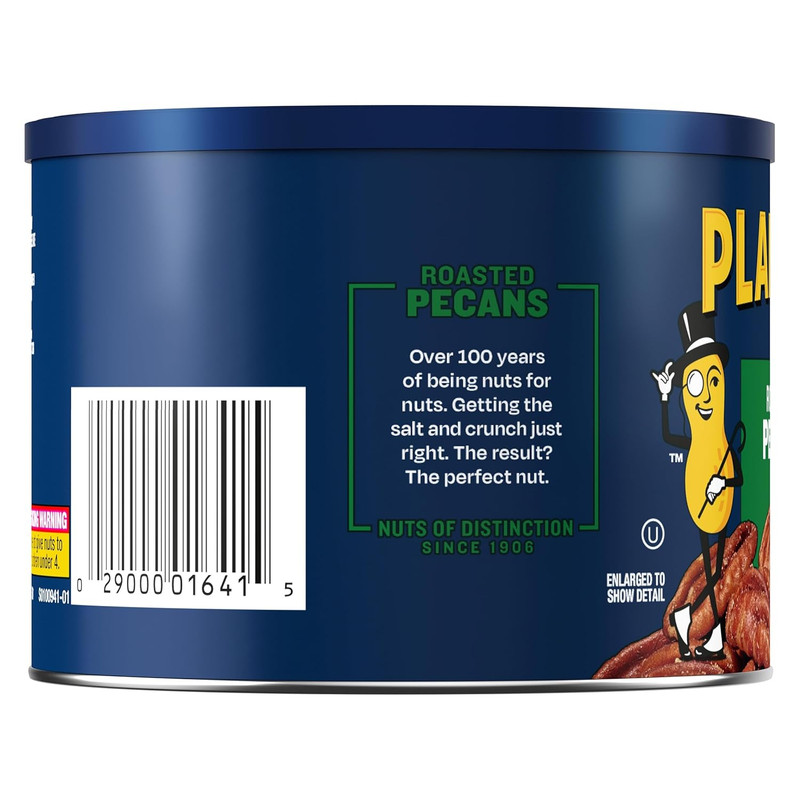 PLANTERS Roasted Pecan Nuts, Baking Nuts, Plant-Based Protein, 7.25 Oz Canister gallery