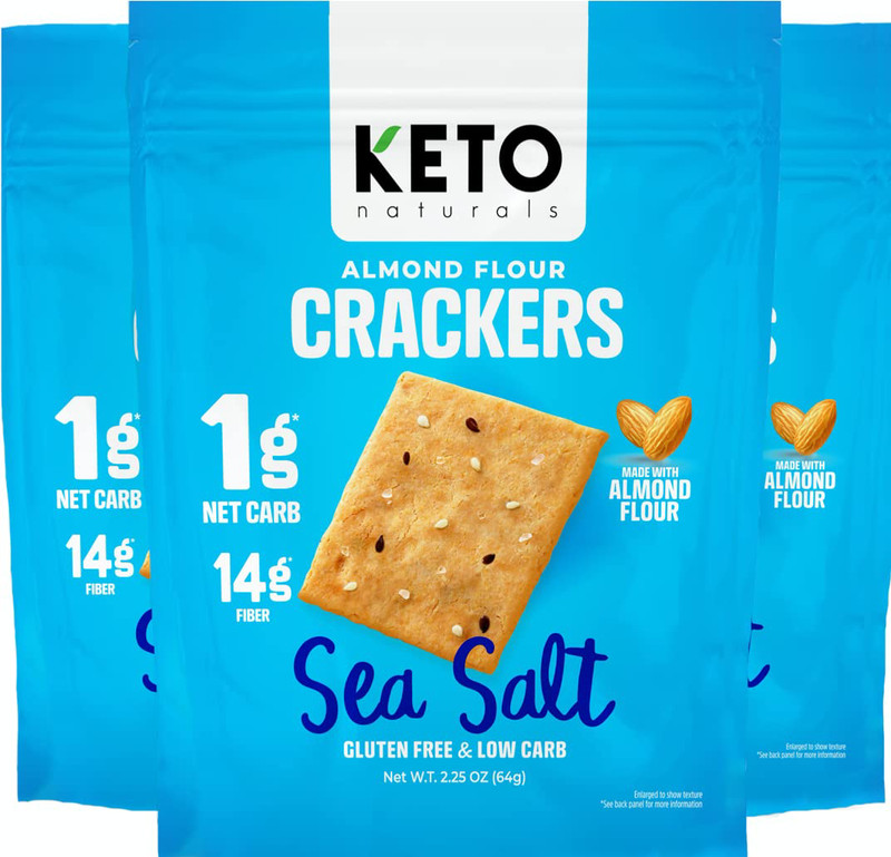 Keto low carb crackers Sea Salt Keto friendly zero carb no sugar added gluten 3