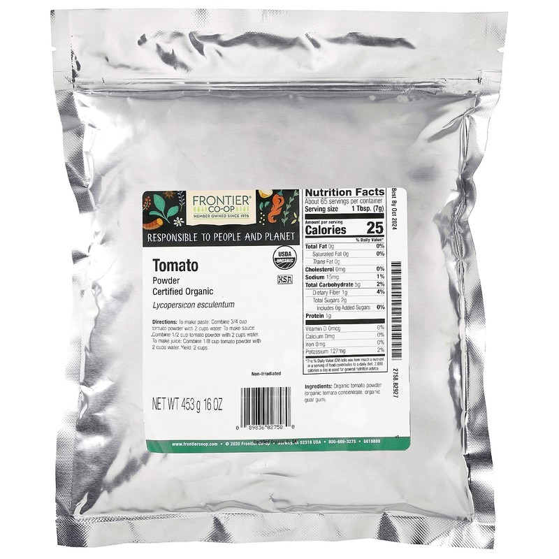 Frontier Organic Tomato Powder Dehydrated Tomatoes 1 Pound Bulk Bag gallery