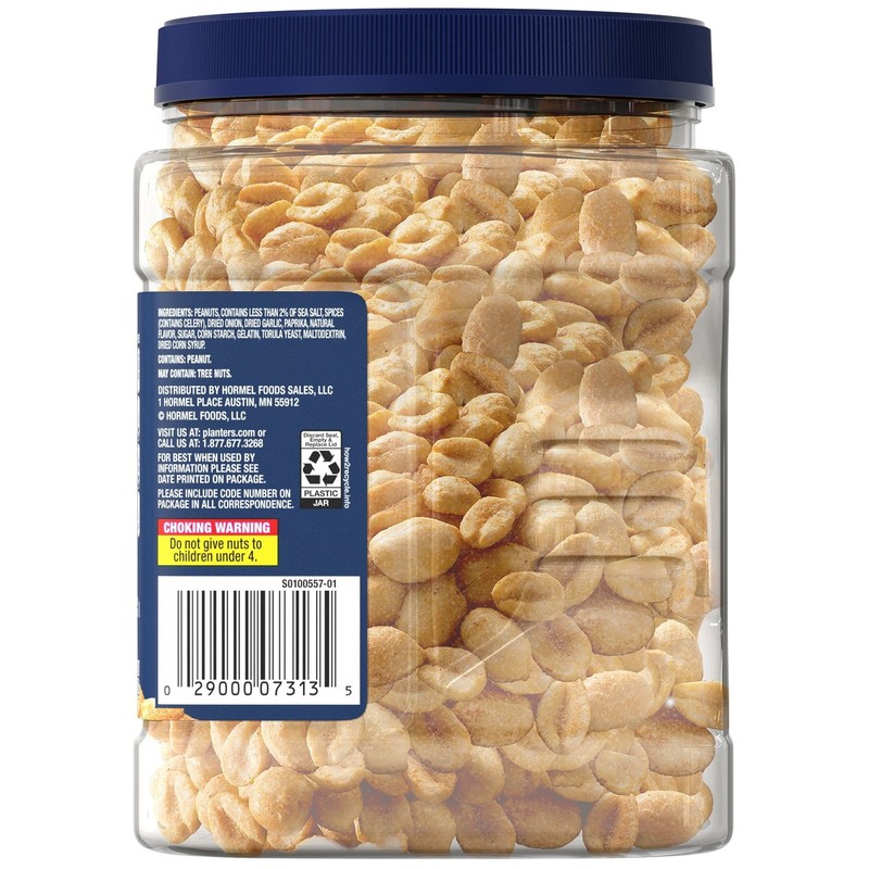 Salted Dry Roasted Peanuts, Party Snacks, Plant Based Protein, 2.16 lb Container gallery